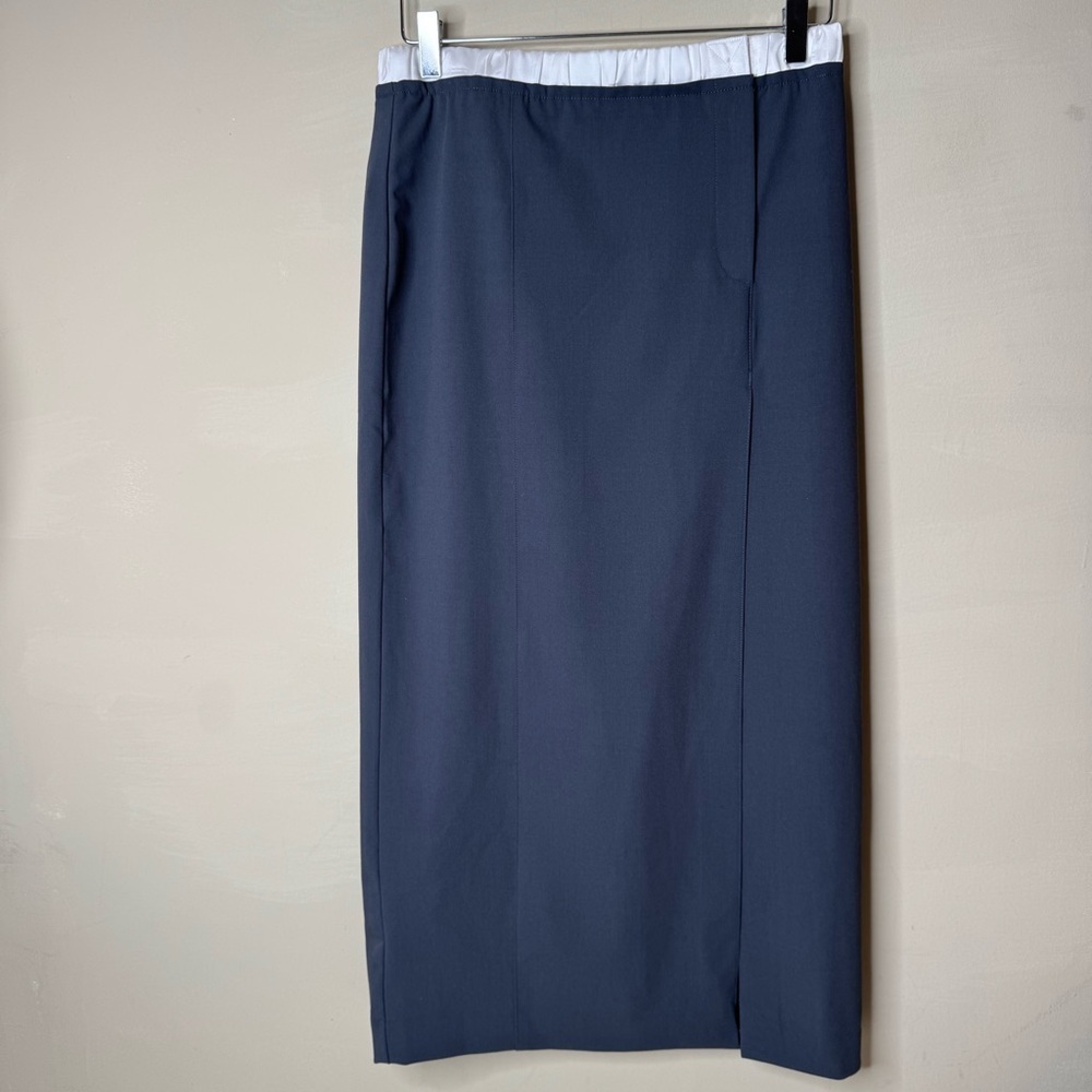 Zara Midi skirt Mid-rise and elastic waistband pencil high split skirt size sm